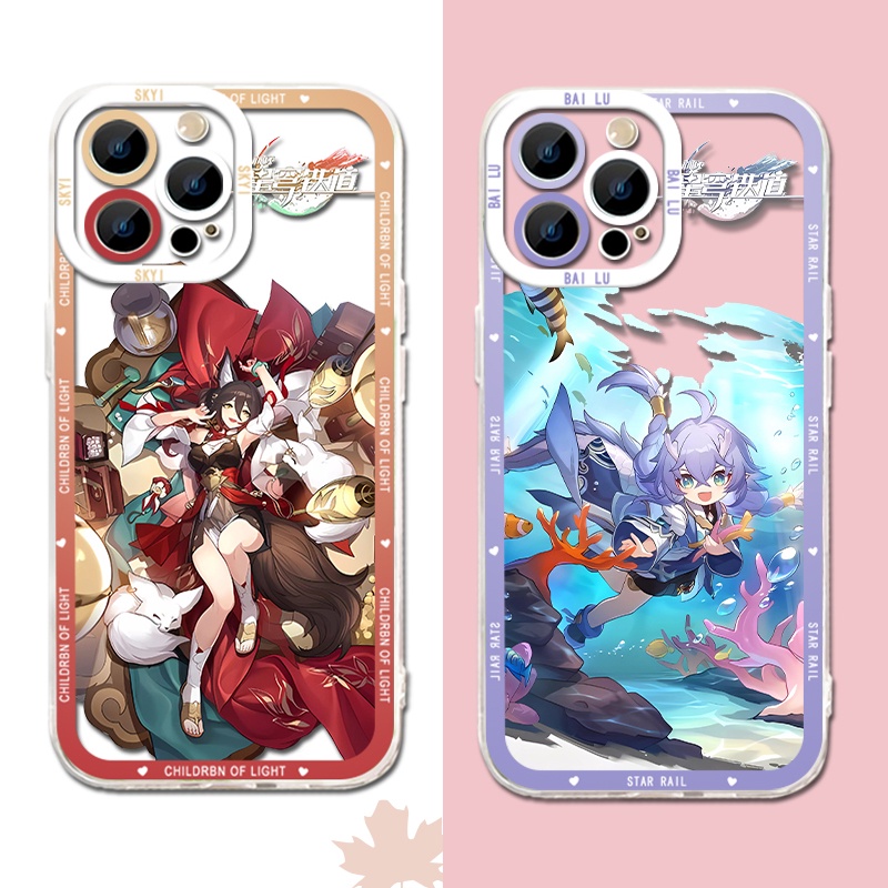 IPHONE Honkai Star Rail Himeko Soft Phone Case Kompatibel Untuk Iphone14 11 13 12 Pro Max XS XR X8 7 6S Plus Mini Bailu Tingyun Casing Transparan TPU Silikon Shockproof Cover