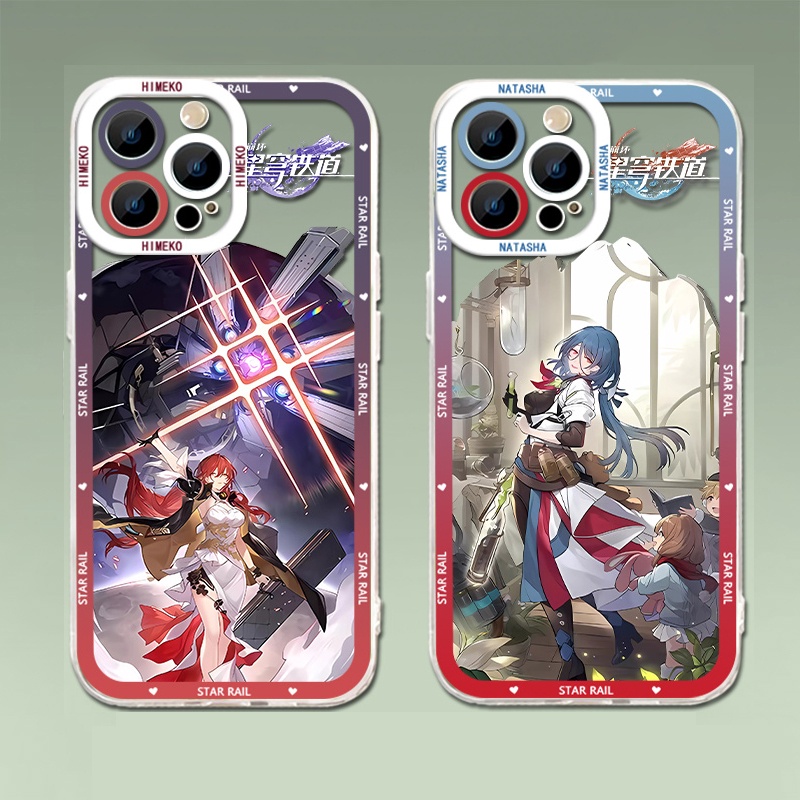 IPHONE Honkai Star Rail Himeko Phone Case Kompatibel Untuk Iphone14 11 13 12 Pro Max XS XR X8 7 6S Plus Casing Mini Soft Himeko Natasha Transparan TPU Silikon Shockproof Cover