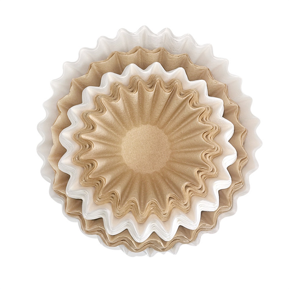 Paper 50 Buah Kertas Penyaring Kopi Kertas Penyaring Bubur Kayu Mentah 185*50Mm Mangkuk Kue Mangkuk Kayu Alami Aksesori Mesin Kopi Penyaring Kopi