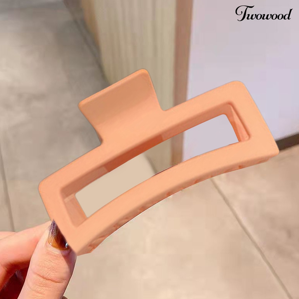 Twowood Hair Claw Oversized Square Strong Claw Berongga Keluar Dengan Gigi Hiasan Kepala Elegan Matte Hair Clip Crab Wanita Hiu Rambut Jepit Rambut Aksesoris Rambut