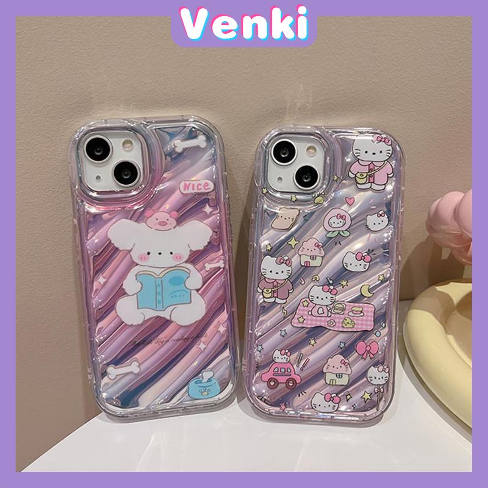 VENKI - Untuk iPhone 11 iPhone Case Laser Reflektif Bening Phone Case TPU Soft Shockproof Airbag Phone Case Cantik Tulip Kompatibel dengan iPhone 14 13 Pro max 12 Pro Max XR 7 8PLus