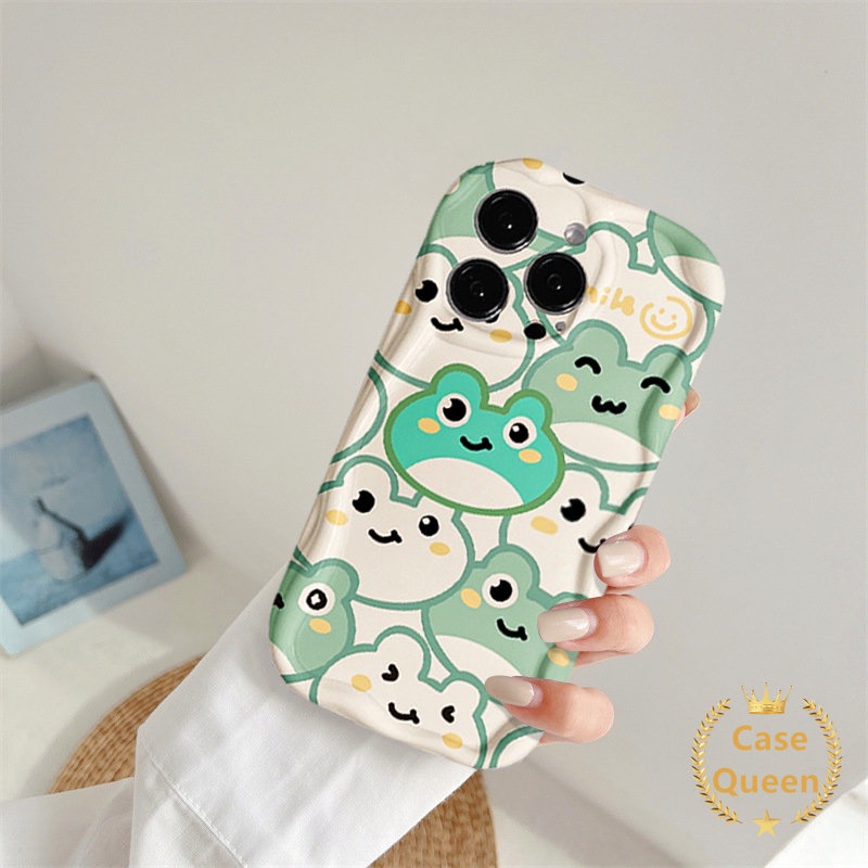 Casing Monster Hewan Kecil Graffiti Tepi Melengkung Bergelombang 3D Untuk Samsung A13 A04s A14 A52s A50 A12 A52 A50s A30s A32 A13 A24 M12 Pasangan Lucu Kodok Winnie The Pooh Kelinci Lovely Pig Cover