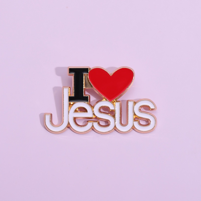 I Love Yesus Logam Enamel Bros Iman Ransel Lencana Kostum Aksesori Hadiah