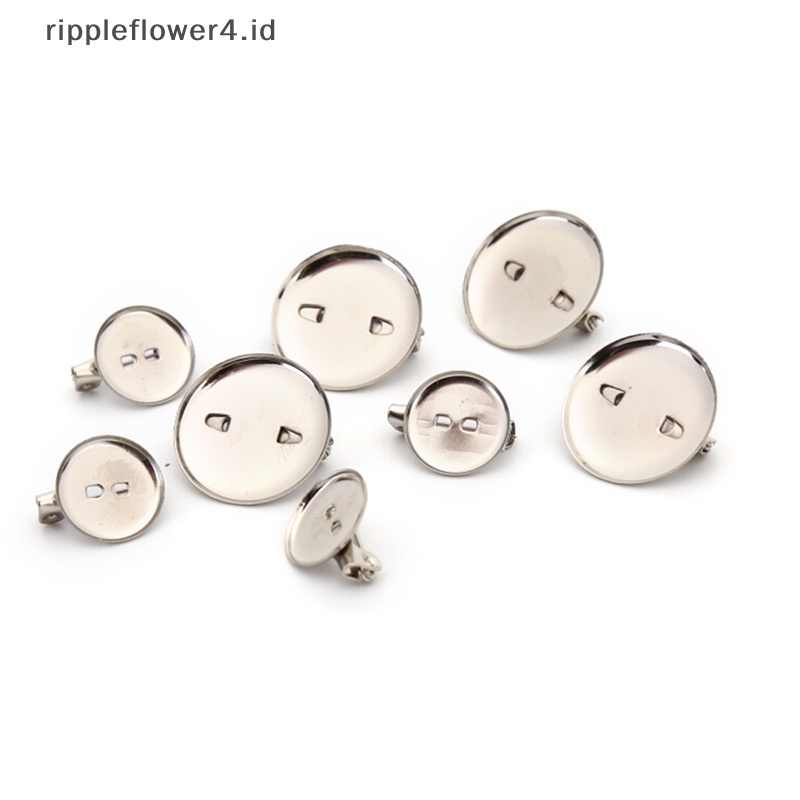 {rippleflower4.id} 50pcs Bros Temuan Alas Kosong Nampan Pin Punggung Setg DIY Membuat Perhiasan~