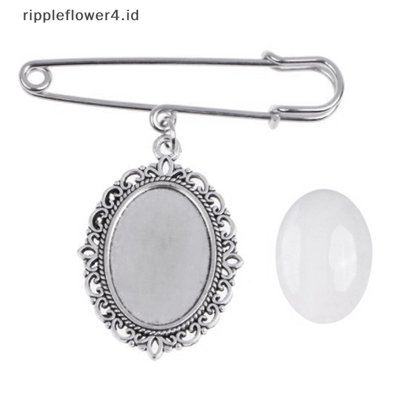 {rippleflower4.id} Pernikahan Buket Foto Pesona DIY Pin Bros Membuat Kit Berenda Bingkai Pesona Oval Bingkai Foto Dengan Liontin Untuk Liburan Hati~