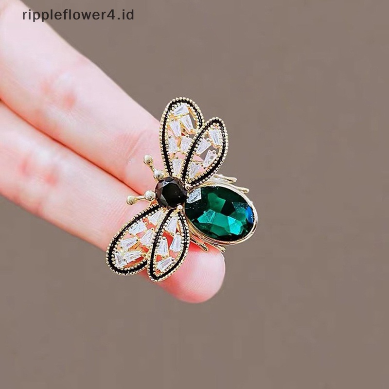 {rippleflower4.id} Bros Lebah Kecil Yang Lucu Pin Kerah Yang Canggih Vintage Jas Korsase Topi Aksesoris Pakaian Pin Syal Sutra Gesper Serangga Perhiasan~