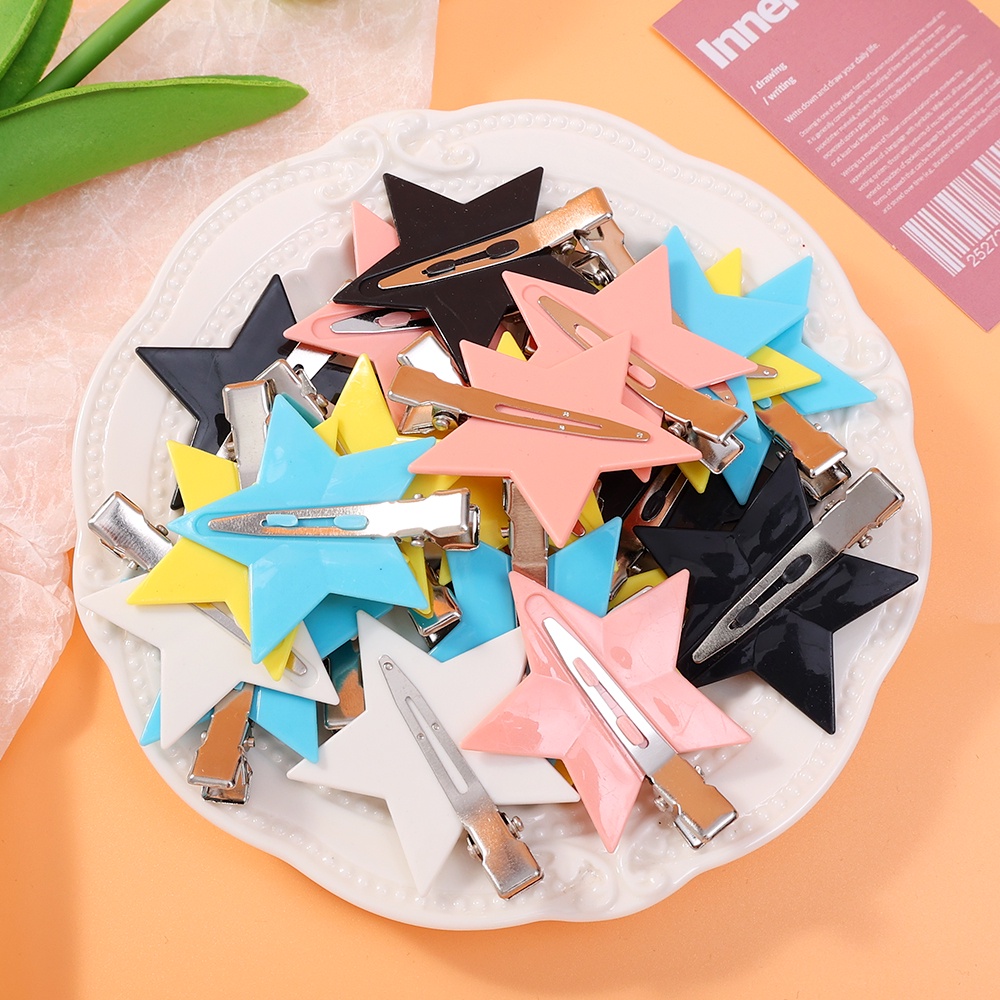 [Harga Grosir]cewek Y2k Gaya Pentagram BB Jepit Populer Aksesoris Rambut Wanita Manis Lucu Permen Warna Poni Samping Rambut Pin Wanita Fashion Korea Bintang Berujung Lima Hair Clip