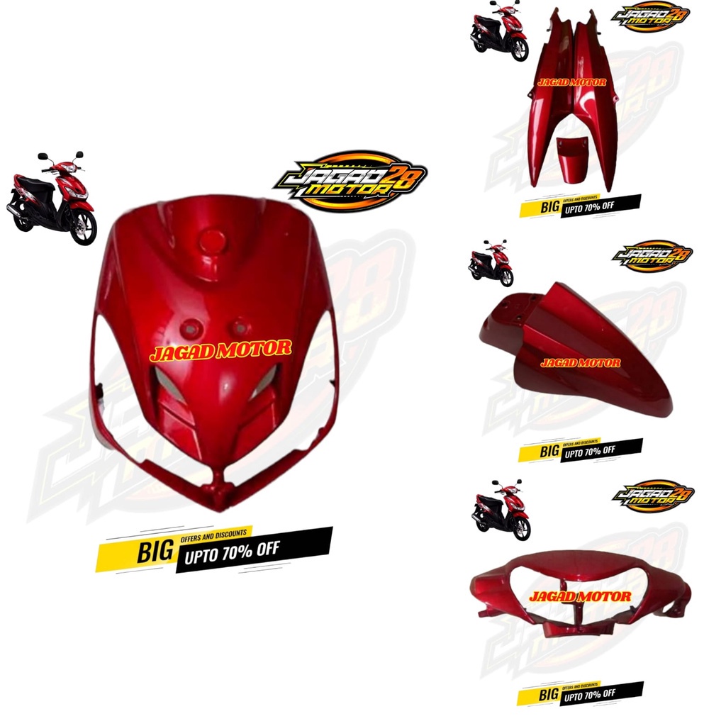 PROMO Full Body Mio Smile Cover Body Bodi Halus FULL SET Merah / COVER BODY YAMAHA MIO SMILE (2008-2