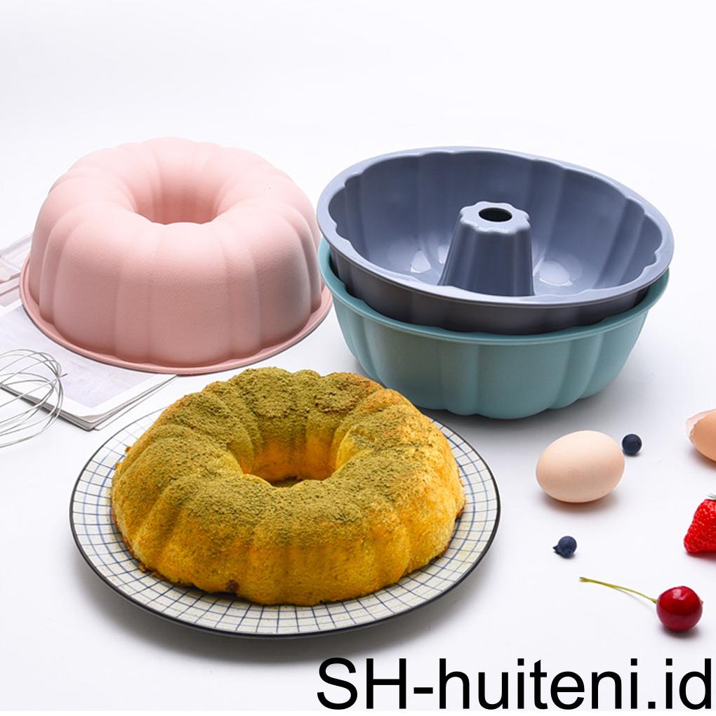 Cetakan Silikon Kue 10inch Puding Jelly Ice Cream Bakeware Anti Lengket Hollow Quick Release Dessert Mold Aksesoris