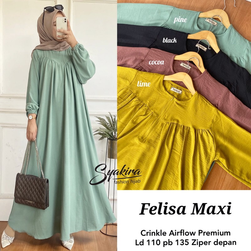 FELISA MAXI ORI SYAKIRA | Ld110 Crinkle Airflow Premium