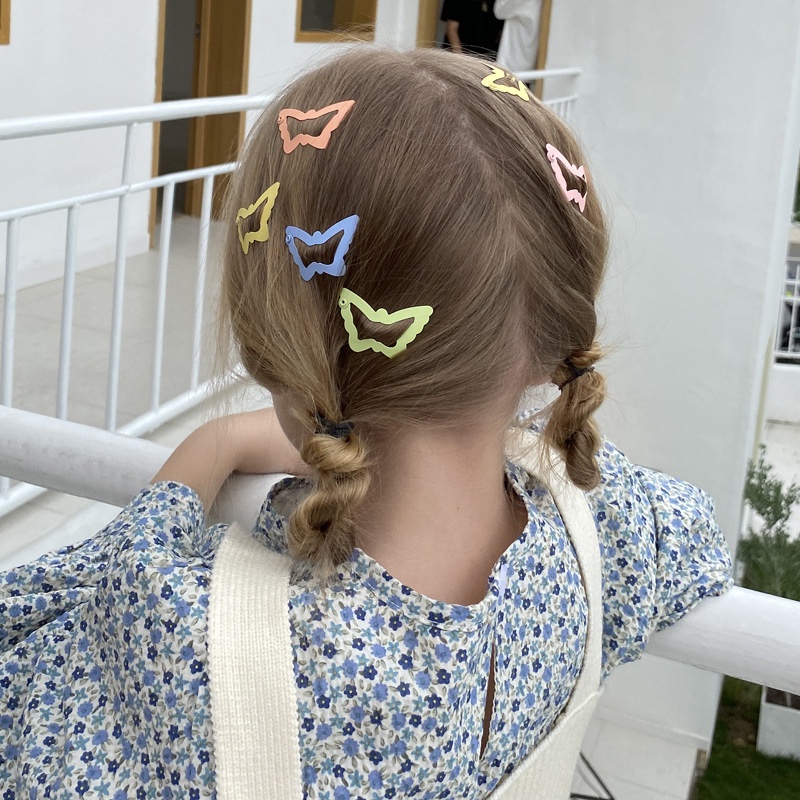 Y2k Musim Panas Anak Lucu Bentuk Kupu-Kupu Jepit Rambut/ Candy Color Korean INS Style Hair Clip/ Klip BB Kecil Bayi Perempuan