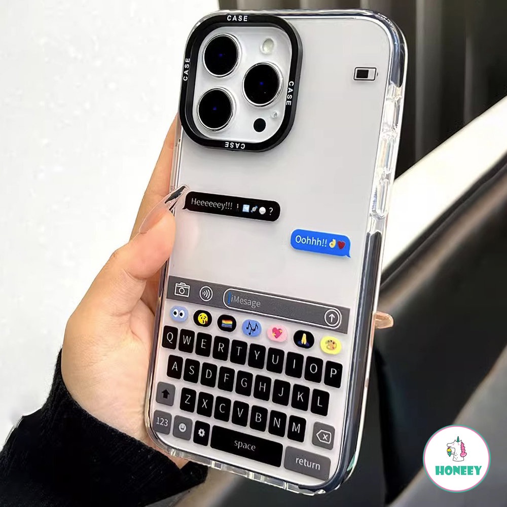 Ins Chat Window Shockproof Phone Case Kompatibel Untuk iPhone 14 Pro Max13 12 11 Silikon Lembut Bening Penutup Belakang Bumper