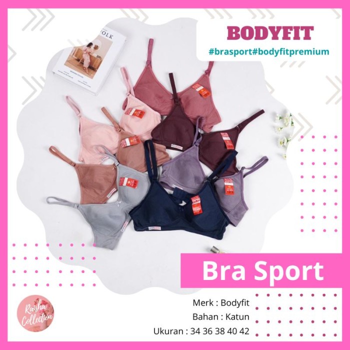 BH/BRA SPORT WANITA BODY FIT TANPA BUSA DAN KAWAT PREMIUM