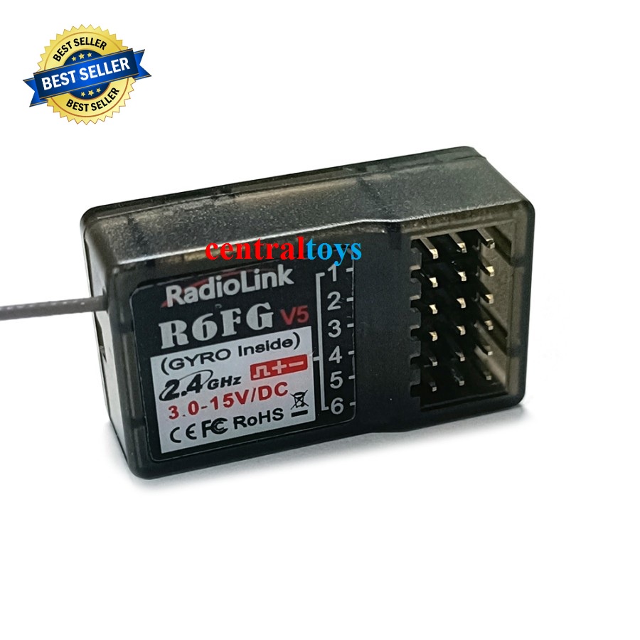 receiver R6FG V5 gyro untuk transmitter radiolink rc4gs V2 V3