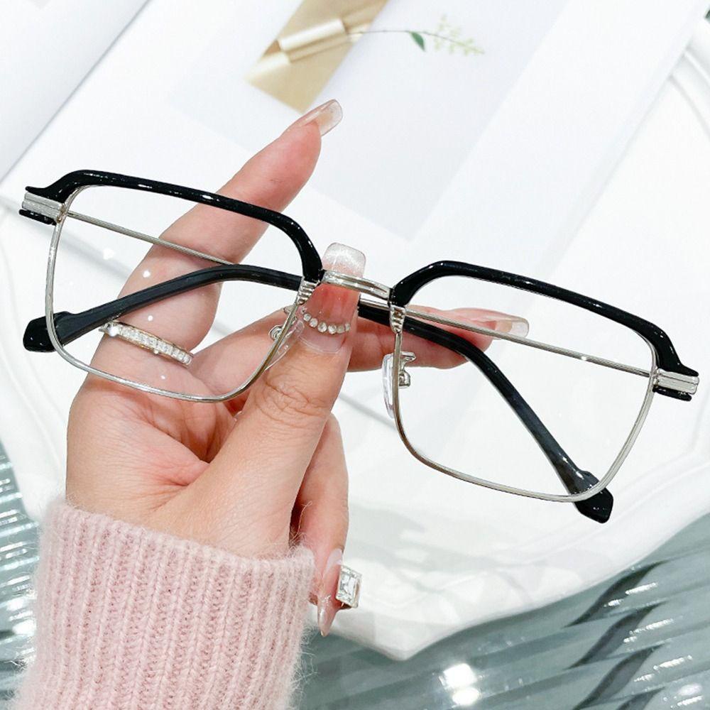 Lily Kacamata Baca Wanita Pria Fashion Metal Square Anti Blueray Eyewear