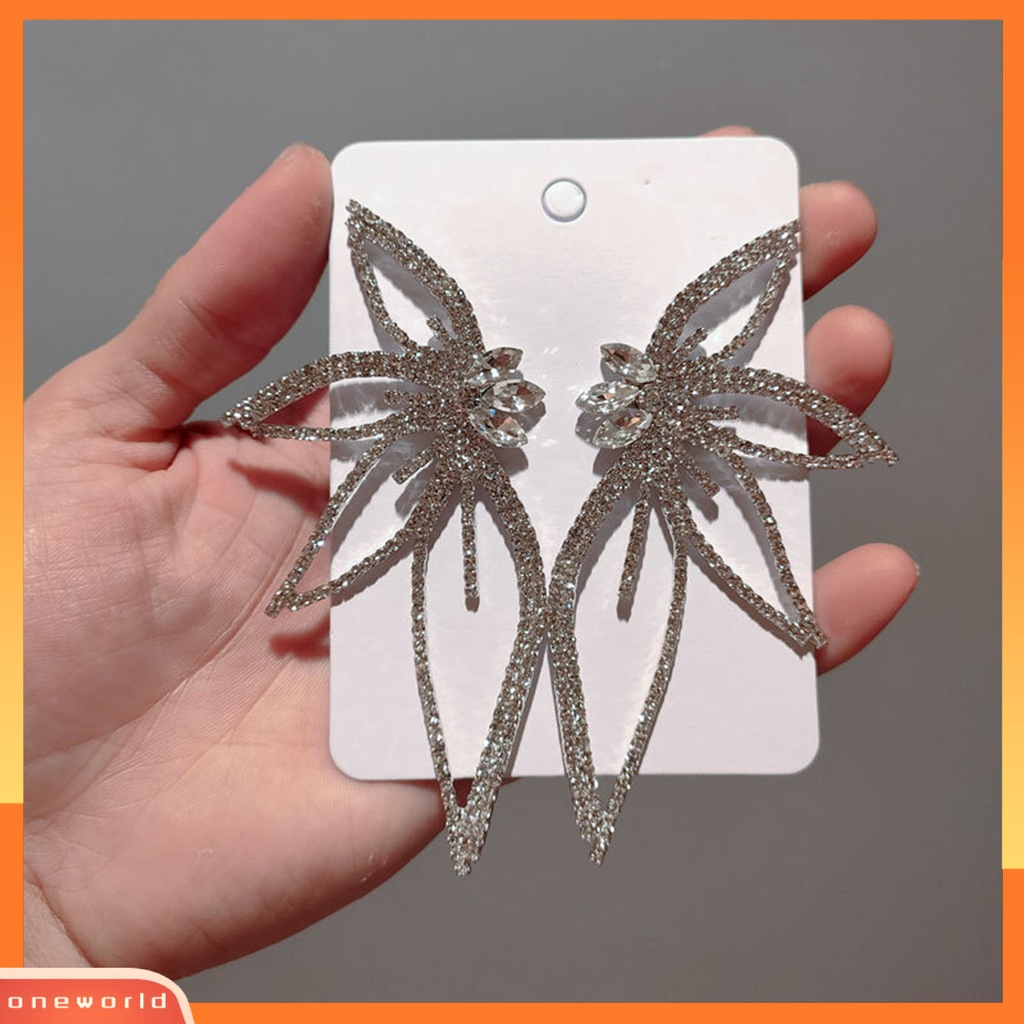 [WOD] 1pasang Anting Pejantan Desain Bunga Berlebihan Berlian Imitasi Gaya Eropa Amerika Anting Pernyataan Aksesoris Pernikahan