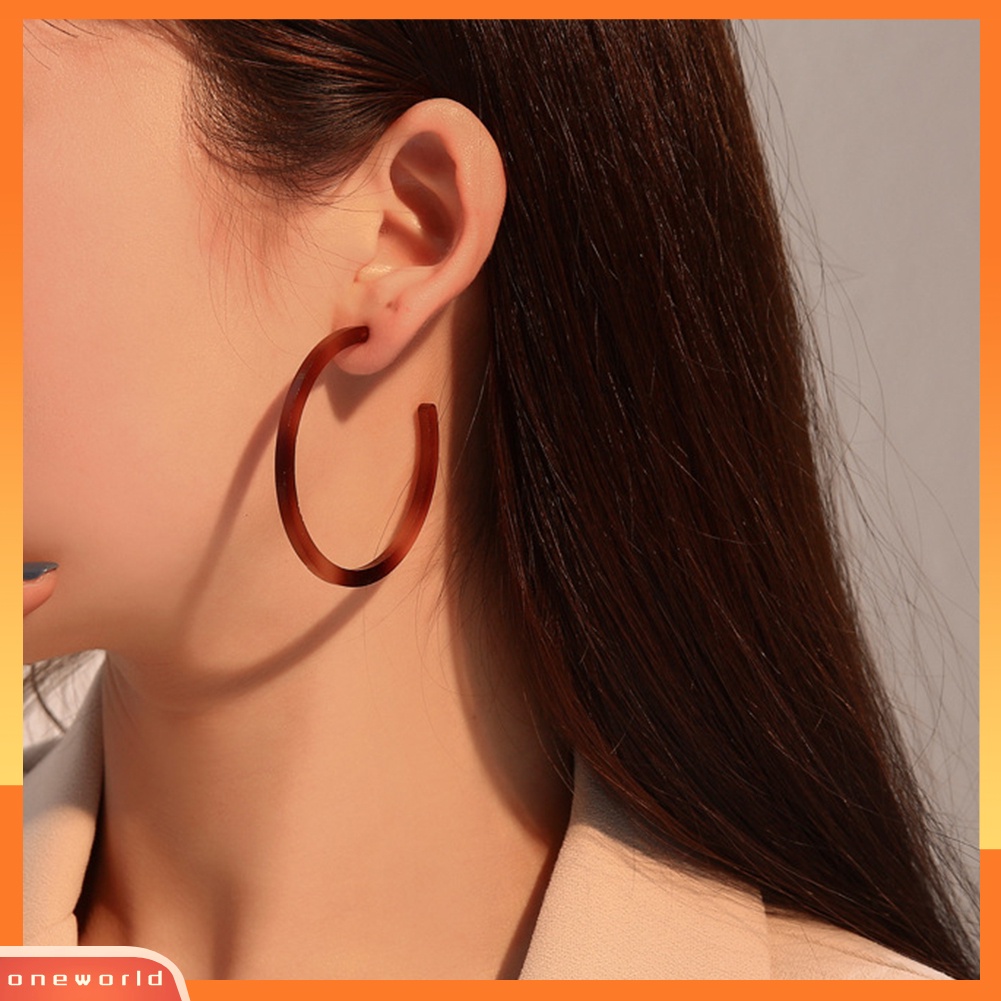 [WOD] 6pasang Wanita Mutiara Imitasi Bulat Geometris Menjuntai Ear Stud Hoop Earrings Jewelry