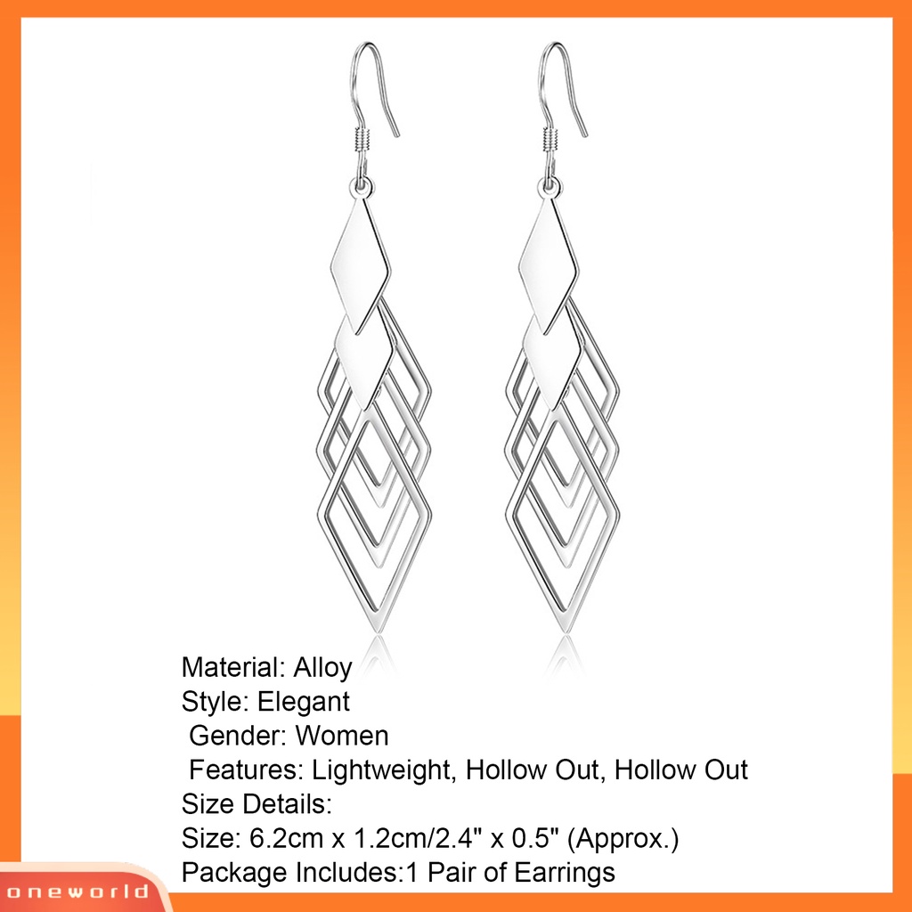 [WOD] 1pasang Anting Wanita Warna Solid Semua Pertandingan Aksesori Berongga Keluar Anting Menjuntai Untuk Rumah