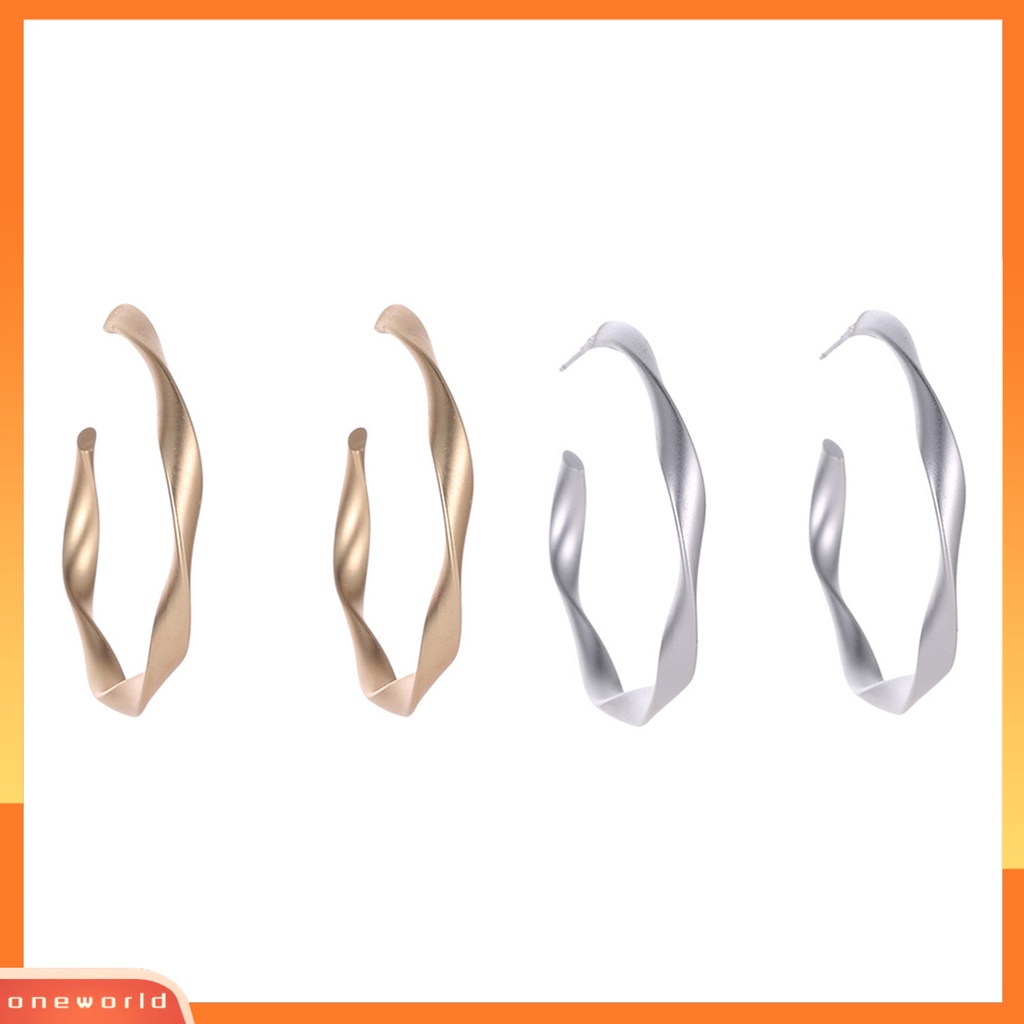 [WOD] Anting Tusuk Menawan Bahan Alloy Matte Anting Lingkaran Geometris Untuk Pesta