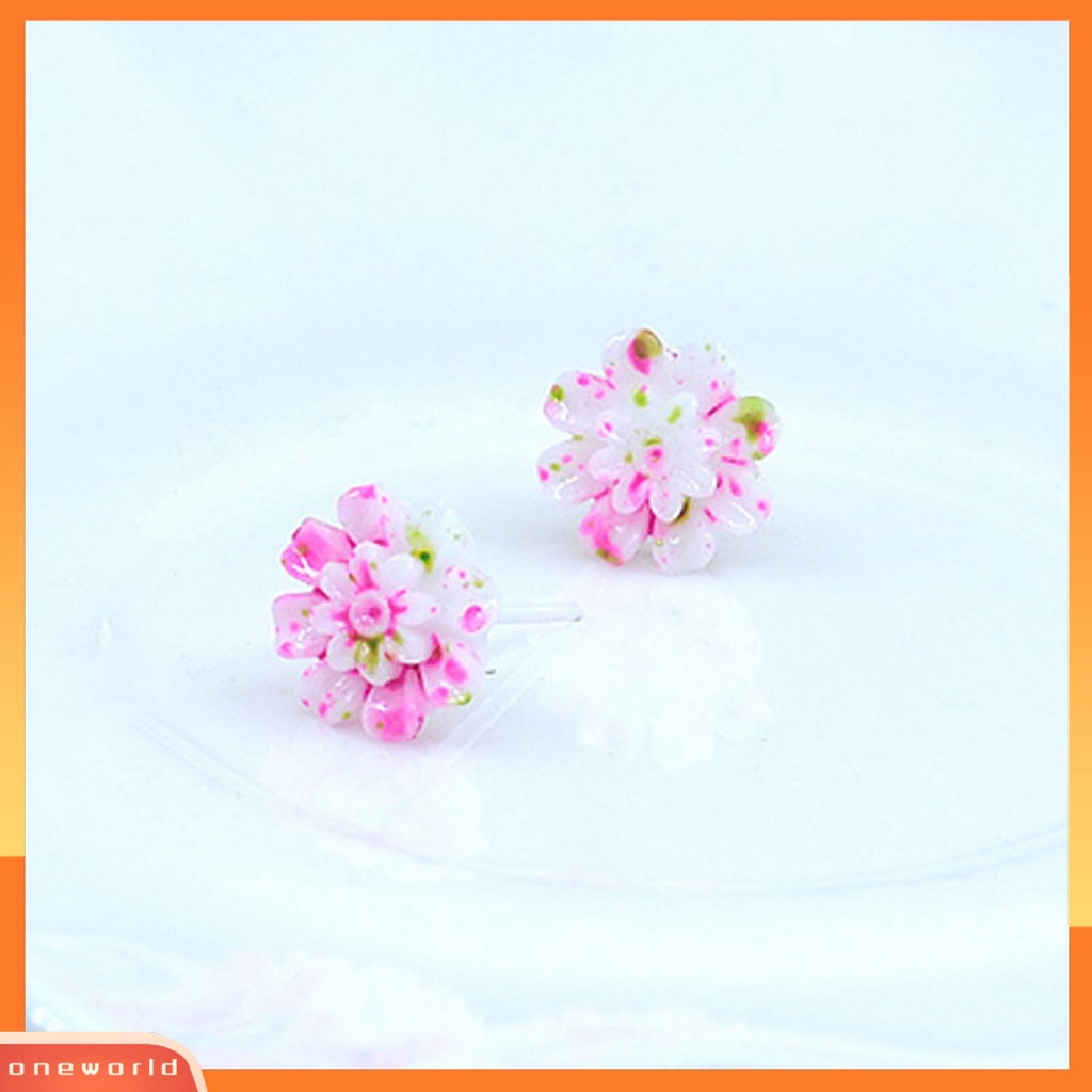 [WOD] 6pasang /Set Anting Mini Portable Lucu Berbagai Warna Manis Resin Marguerite Ear Ring Jewelry Untuk Tanggal