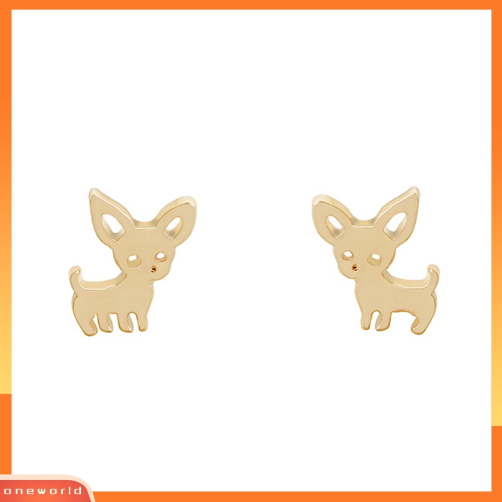 [WOD] Fashion Wanita Chihuahua Anting Pejantan Telinga Anjing Lucu Studs Piercing Perhiasan Hadiah