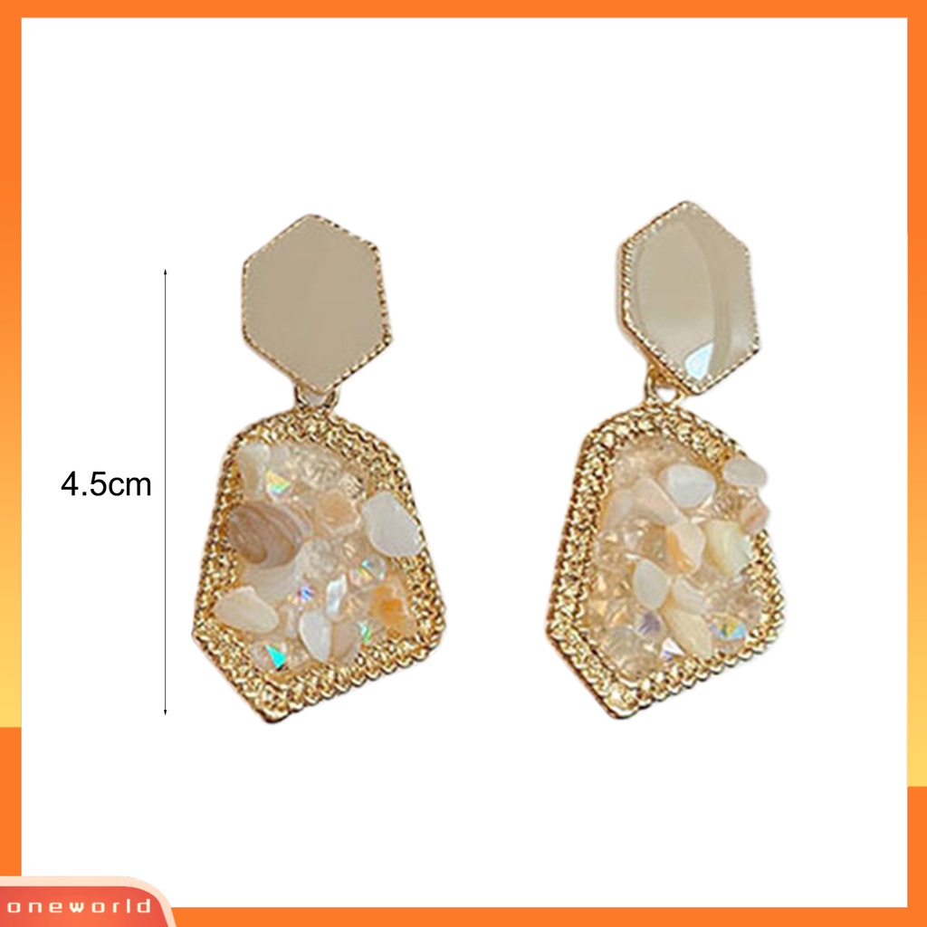 [WOD] Anting Tetes Penampilan Elegan Mulia Perhiasan Aksesoris Retro Anting Stud Batu Alam Untuk Pesta