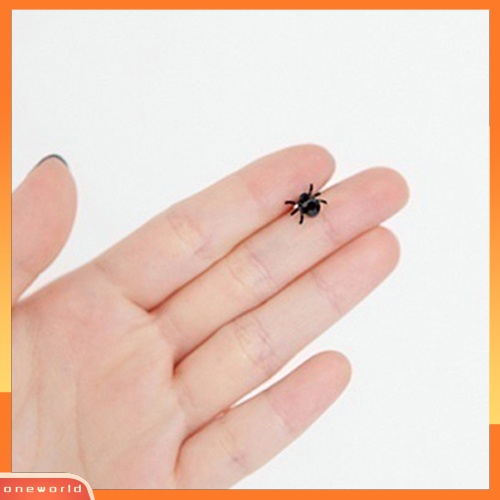 [WOD] Wanita Fashion Kreatif Lucu Punk Keren Hitam 3D Hewan Mini Spider Stud Earrings