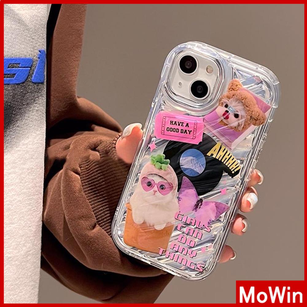 Case iPhone 14 Pro Max iPhone Case Laser Reflektif Bening Case TPU Soft Case Airbag Shockproof Hewan Lucu Kompatibel dengan iPhone 13 Pro max 12 Pro Max 11 xr xs max 7PLus 8PLus