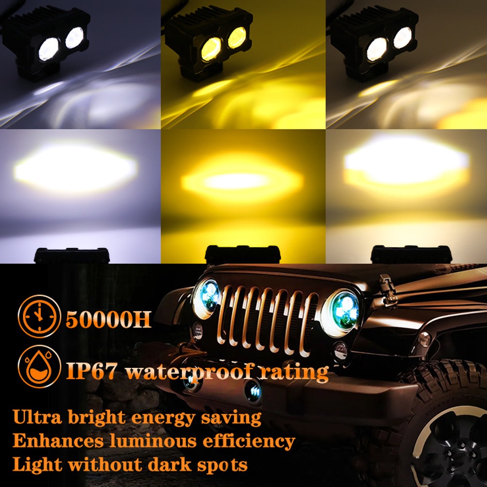 1pcs Lampu tembak laser led 2 mata putihkuning 2 warna - kuning putih #COD