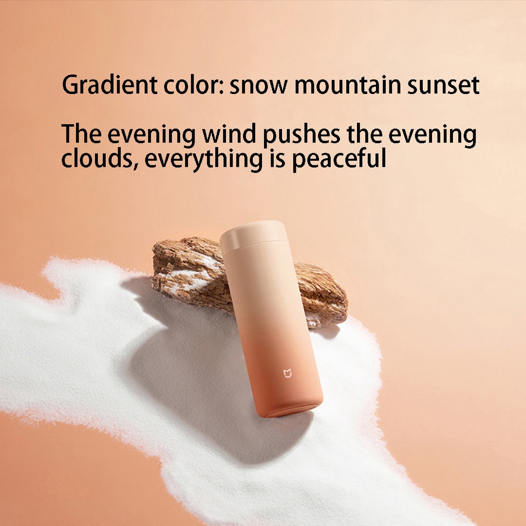 Xiaomi Mijia Vacuum Cup Pocket Edition Snow Mountain Sunset Gradient Color Termos Cangkir316 Rotating Liner Terbalik Tanpa Bocor