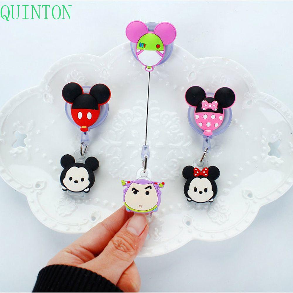 Quinton Retractable Badge Reel Siswa Silikon Perawat Dokter Kartun Card Holder Badge Holder ID Card Klip