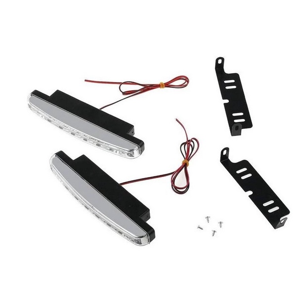 Lampu LED DRL 8 LED TITIK MATA Mobil Daytime Running Light Foglamp 12v DUS PUTIH DRL 8 isi 2