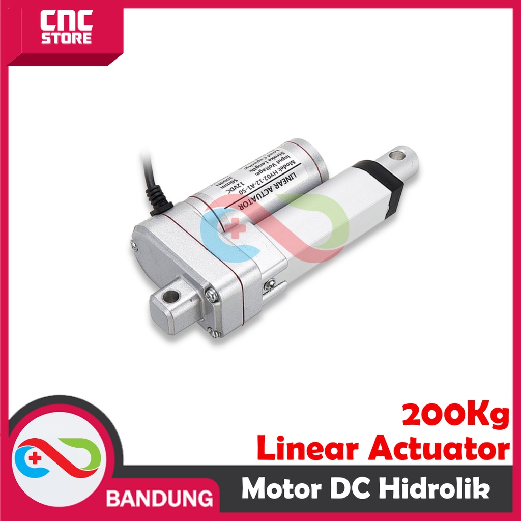 LINEAR ACTUATOR MOTOR DC 12V HIDROLIK HYDRAULIC 10MM 2000N 200KG 1CM