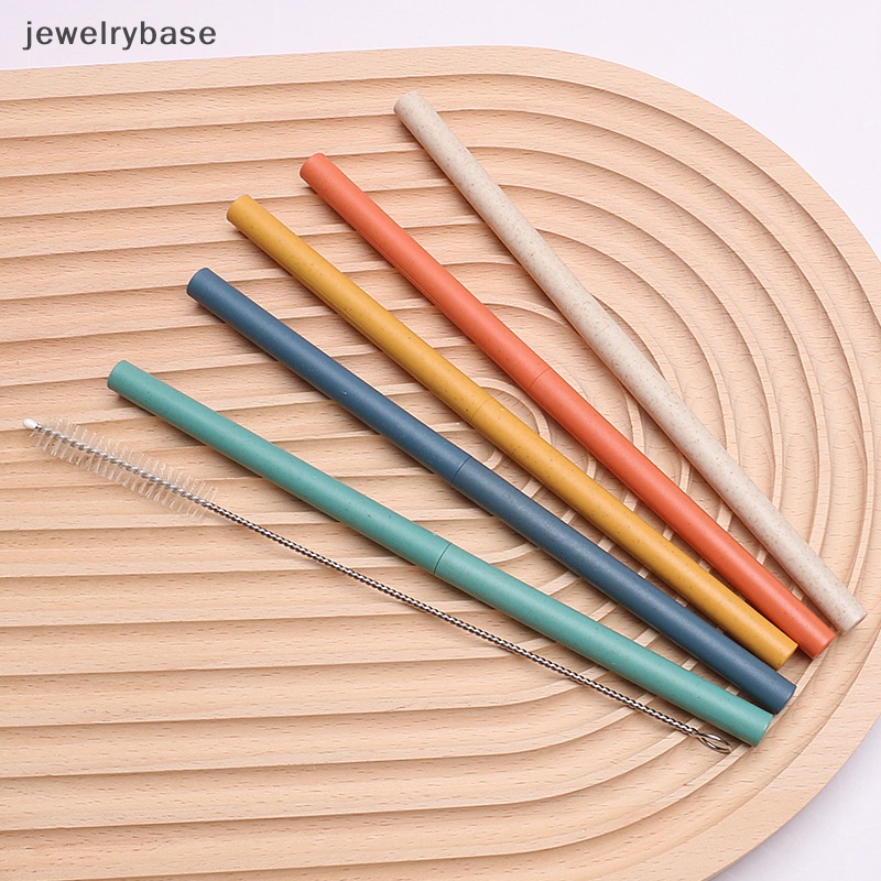 [jewelrybase] Plastic Straw Sedotan Minum Plastik Lurus Dengan Sikat Pembersih Butik Dekorasi Pesta