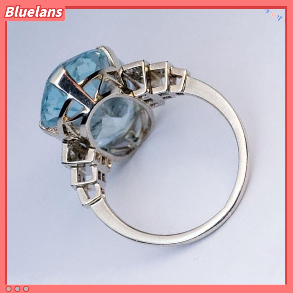 [BLS] Cincin Jari Transparan Panjang Umur Ringan Berbentuk Oval Halus Cincin Biru Untuk Tanggal