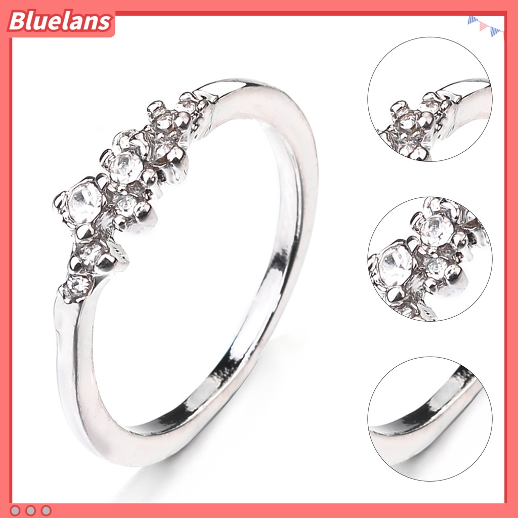 [BLS] Cincin Wanita9 Berlian Imitasi Geometris Perhiasan Manis Fashion Penampilan Cincin Jari Untuk Pernikahan