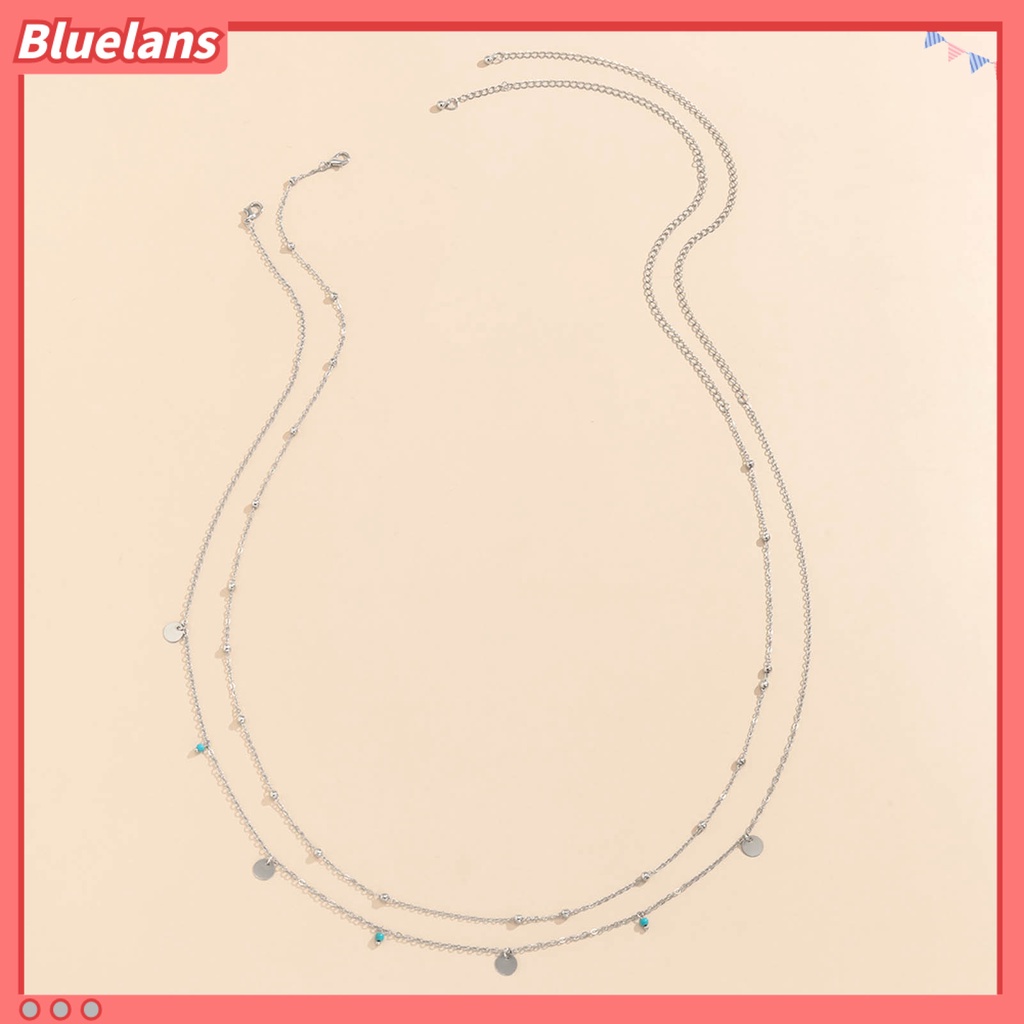 [BLS] 2pcs Rantai Pinggang Perhiasan Liontin Bulat Lapis Ganda Hip Hop Multilayer Belly Chains Untuk Pesta