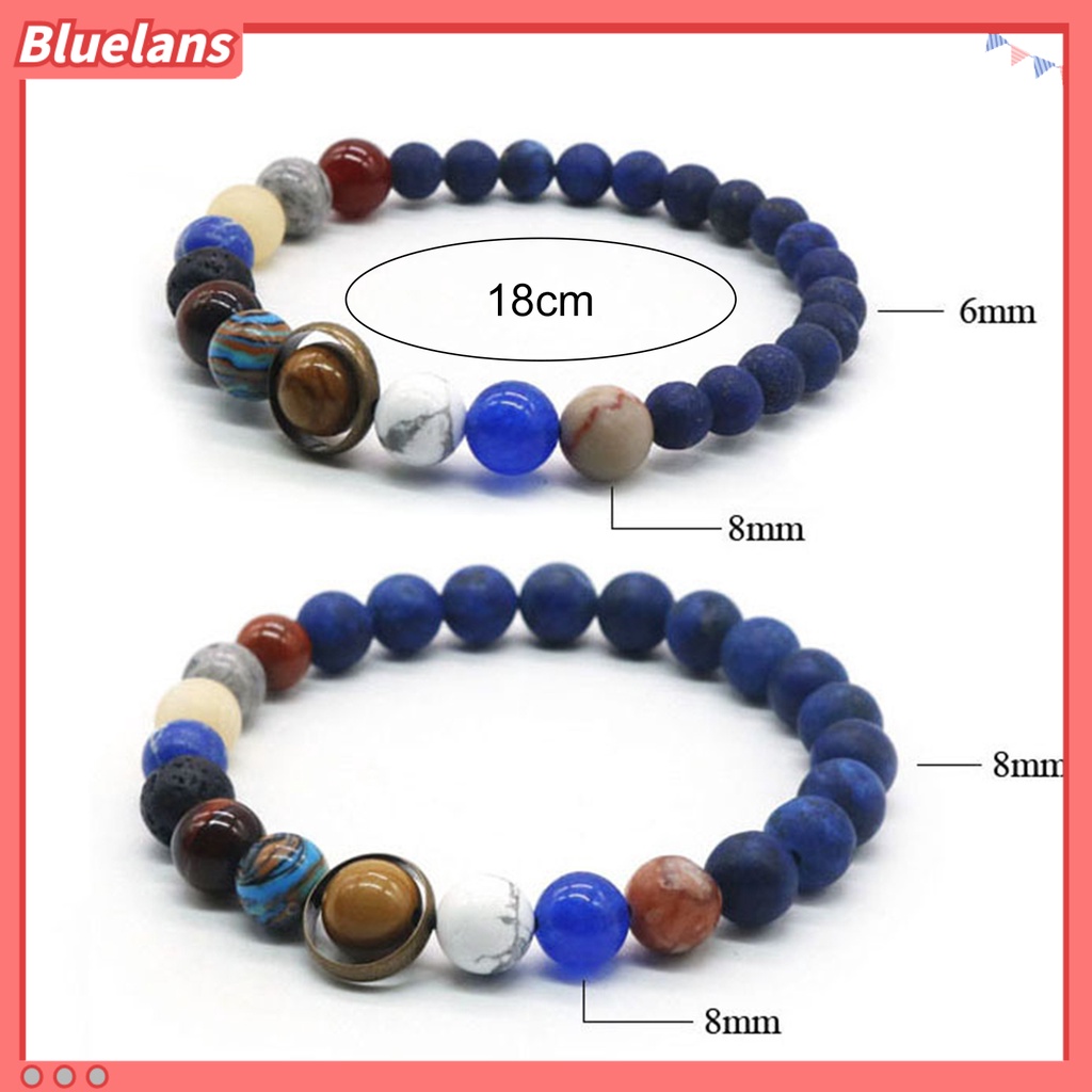 [BLS] Planet Gelang Manik-Manik Delapan Planet Batu Vulkanik Imitasi Warna-Warni Geometris Hadiah Sahabat Pria Wanita Semesta Tata Surya Manik-Manik Gelang Perhiasan Untuk Kehidupan Sehari-Hari