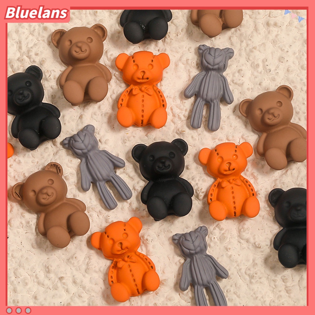 [BLM] 10pcs /Set Hiasan Kuku Permukaan Buram Efek 3D Ringan Lucu Kartun Beruang Nail Art Dekorasi Untuk Perempuan