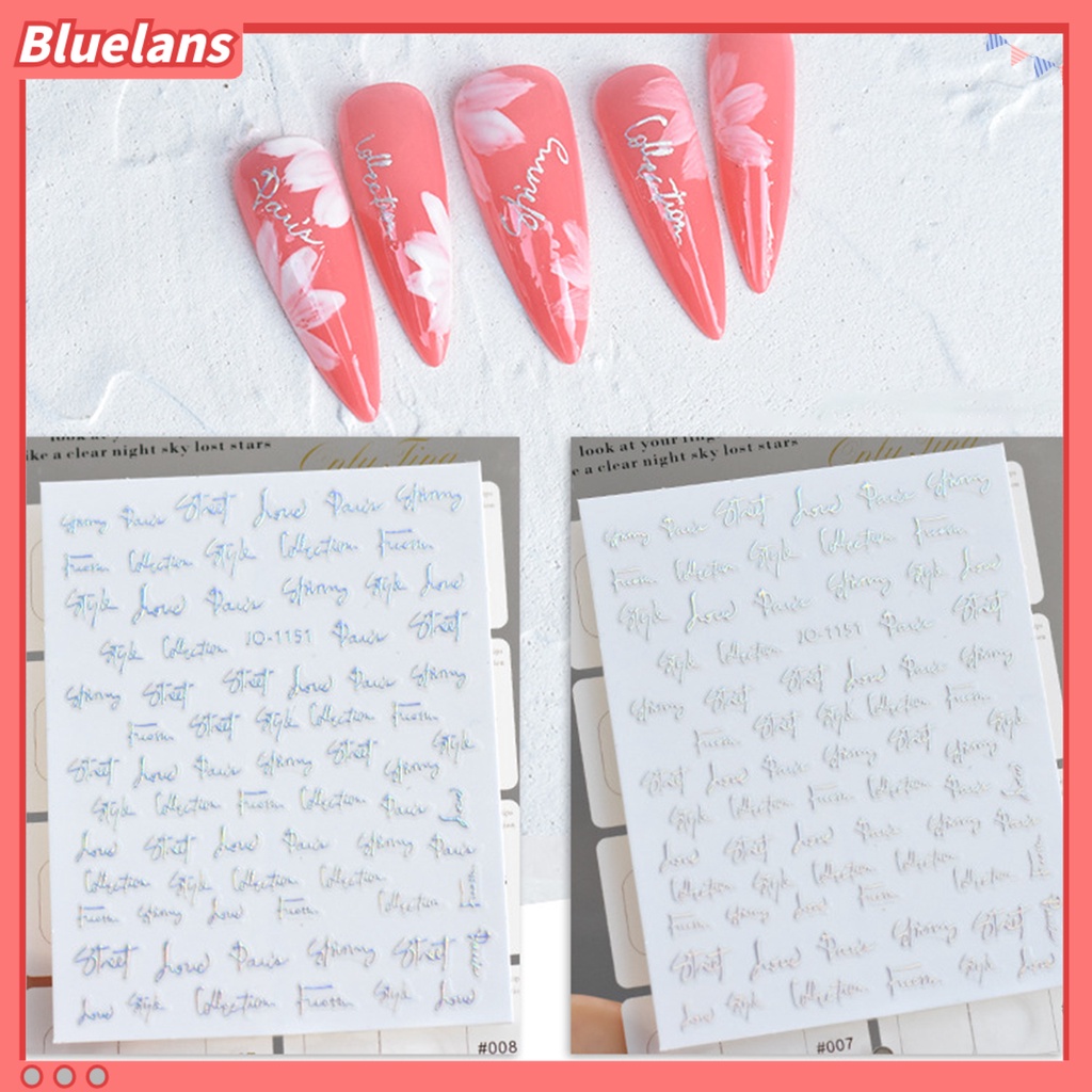 [BLM] Stiker Nail Art Mudah Tempel DIY Stiker Kuku Aurora Hati Bahan Plastik Untuk Wanita