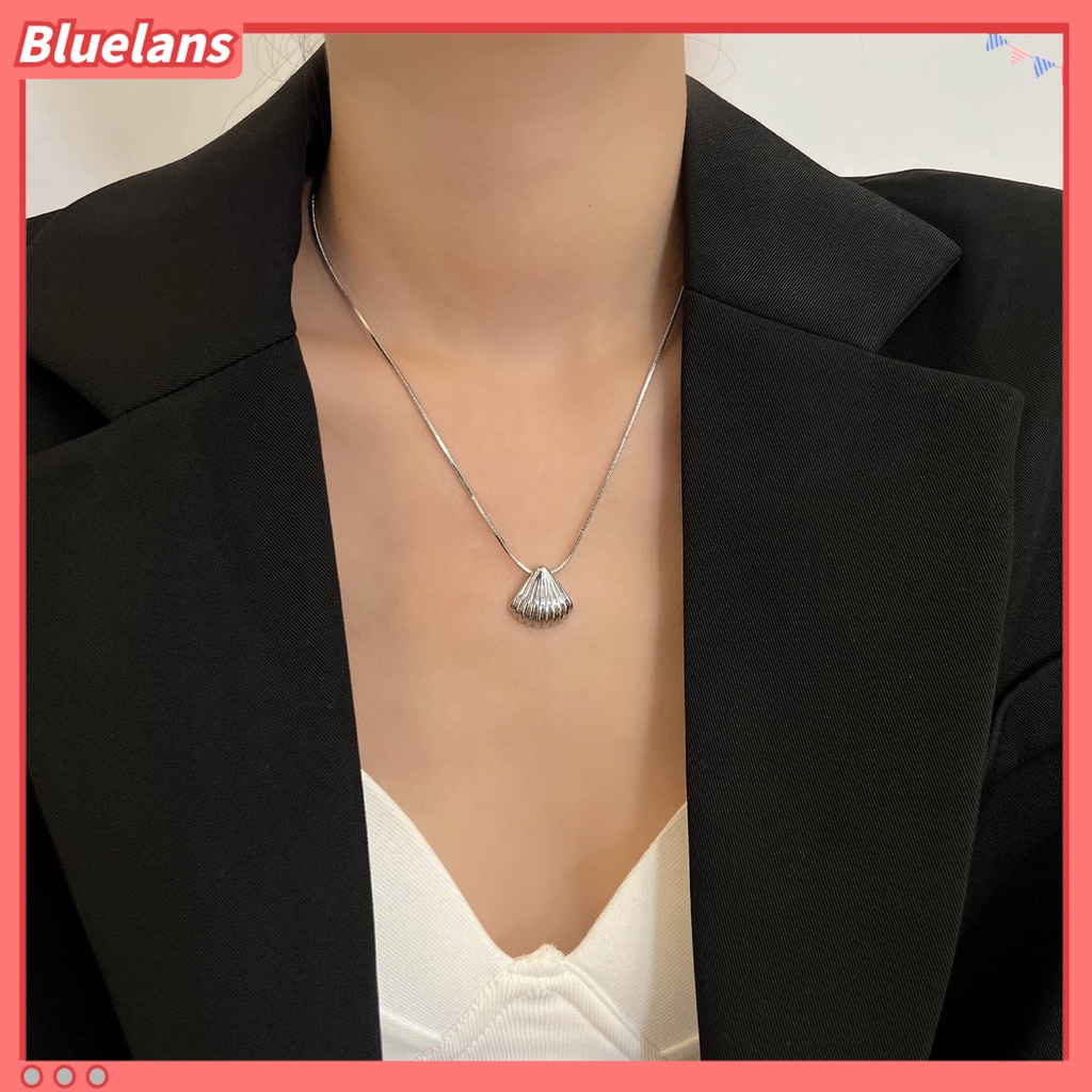 [BLS] Liontin Kalung Indah Elektroplating Tekstur Halus Pengerjaan Halus Kepribadian Berdandan Tidak Luntur Trendi Niche Kerang Kalung Perhiasan Aksesori