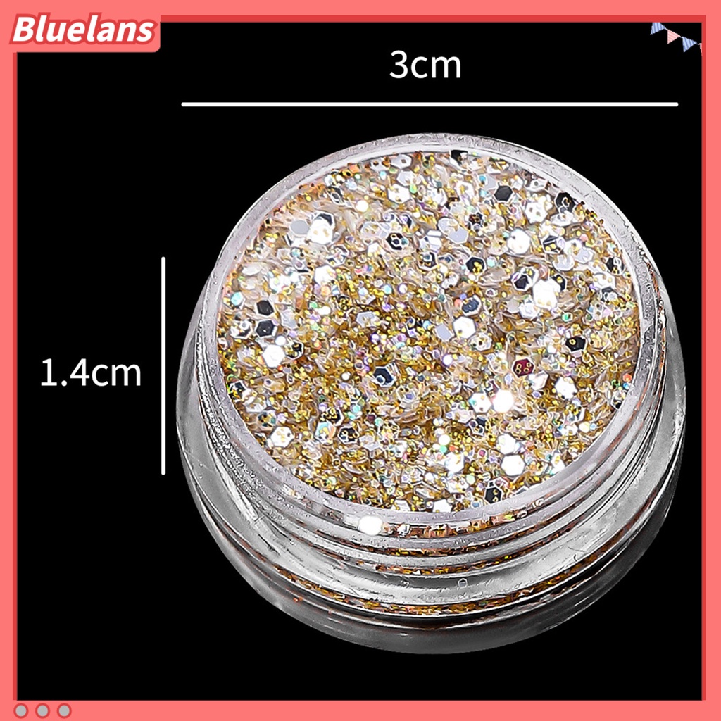 [BLM] Kuku Glitter Bubuk Rhinestones Sequin DIY Nail Art Ukuran Campur Dekorasi Kuku Manicure Glitter Flake Perlengkapan Kuku