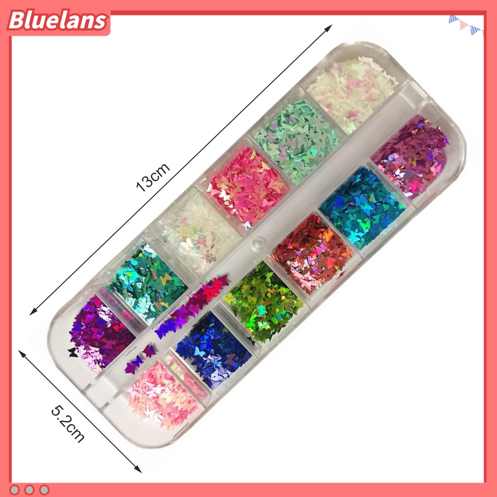 [BLM] Nail Glitter Indah DIY Sequin Kuku Kupu-Kupu Tipis Ringan Untuk Wanita