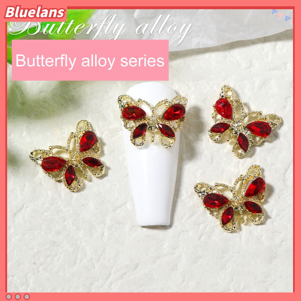 [BLM] 10pcs Kuku Berlian Imitasi Tiga Dimensi Bersinar Mewah Bentuk Kupu-Kupu Mudah Diterapkan DIY Nail Art Nail-Beauty Faux Crystal Nail Jewelry Charms Perlengkapan Salon Kuku