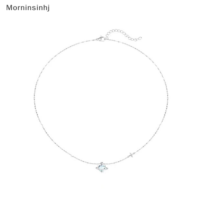 Mornin Korea Fashion Kalung Berbentuk Hati Zirkon Kalung Liontin Temperamen Rantai Klavikula Untuk Wanita Perhiasan Hadiah Pesta Ulang Tahun id