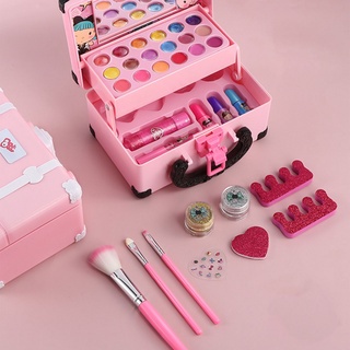 32Pcs Mainan Kosmetik Kecantikan Anak / Alat Rias Anak Fungsi Real / Children Pretend Play / Glamous Beauty Bag