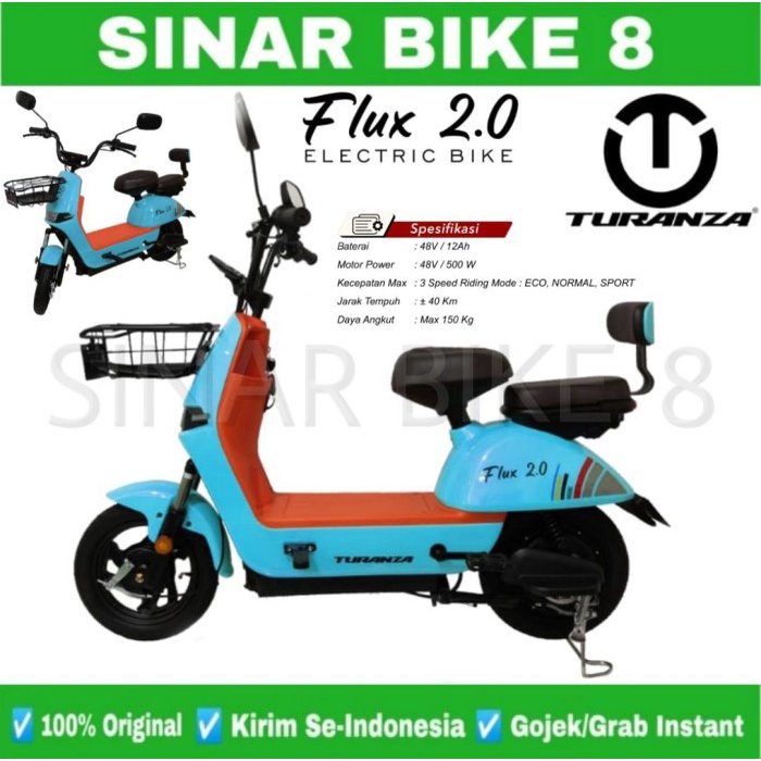 Sepeda Listrik Electric E Bike TURANZA FLUX 2.0 BY PACIFIC 500 Watt