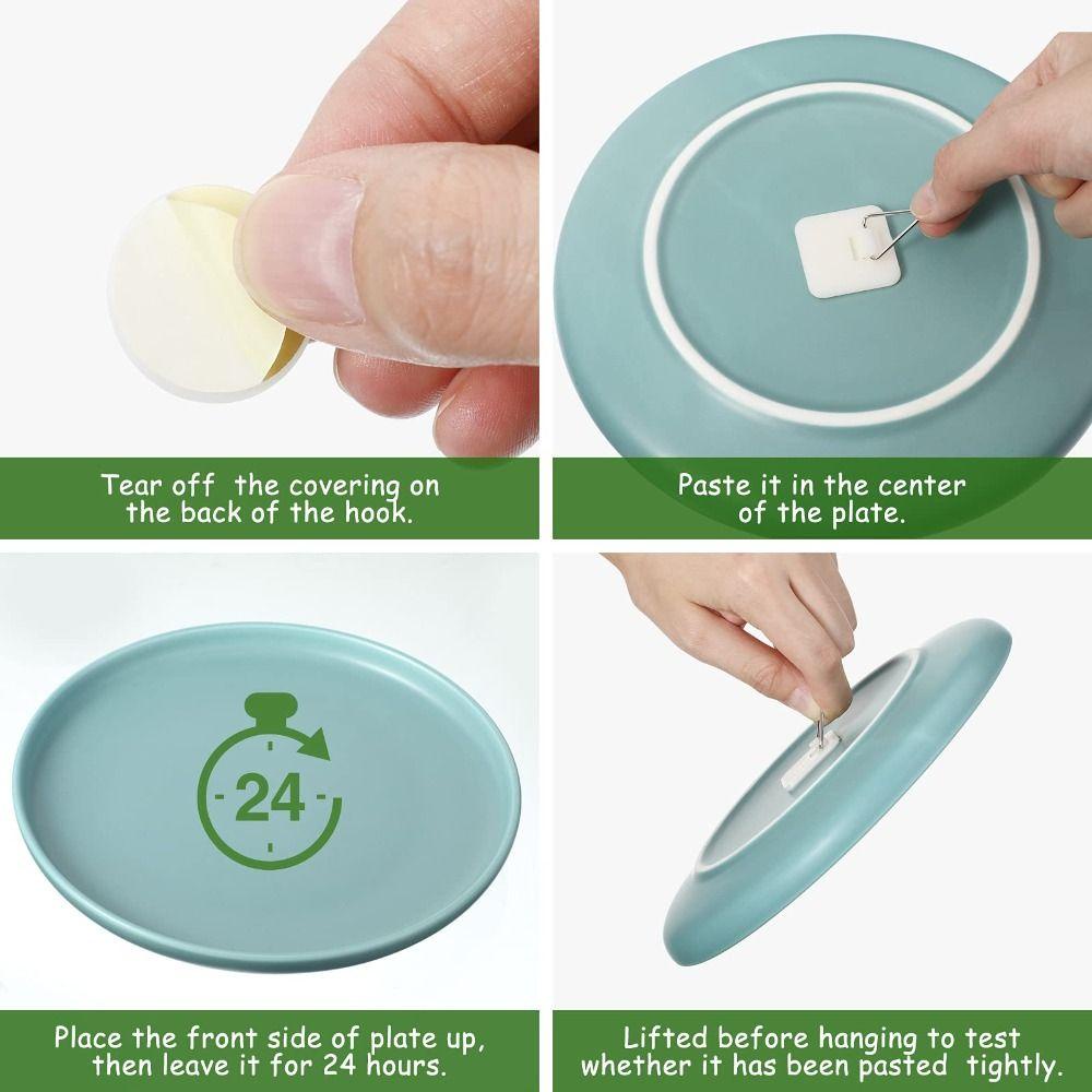 Populer 10pcs Gantungan Piring Tanpa Paku Gantungan Gambar Perekat Vertical Invisible