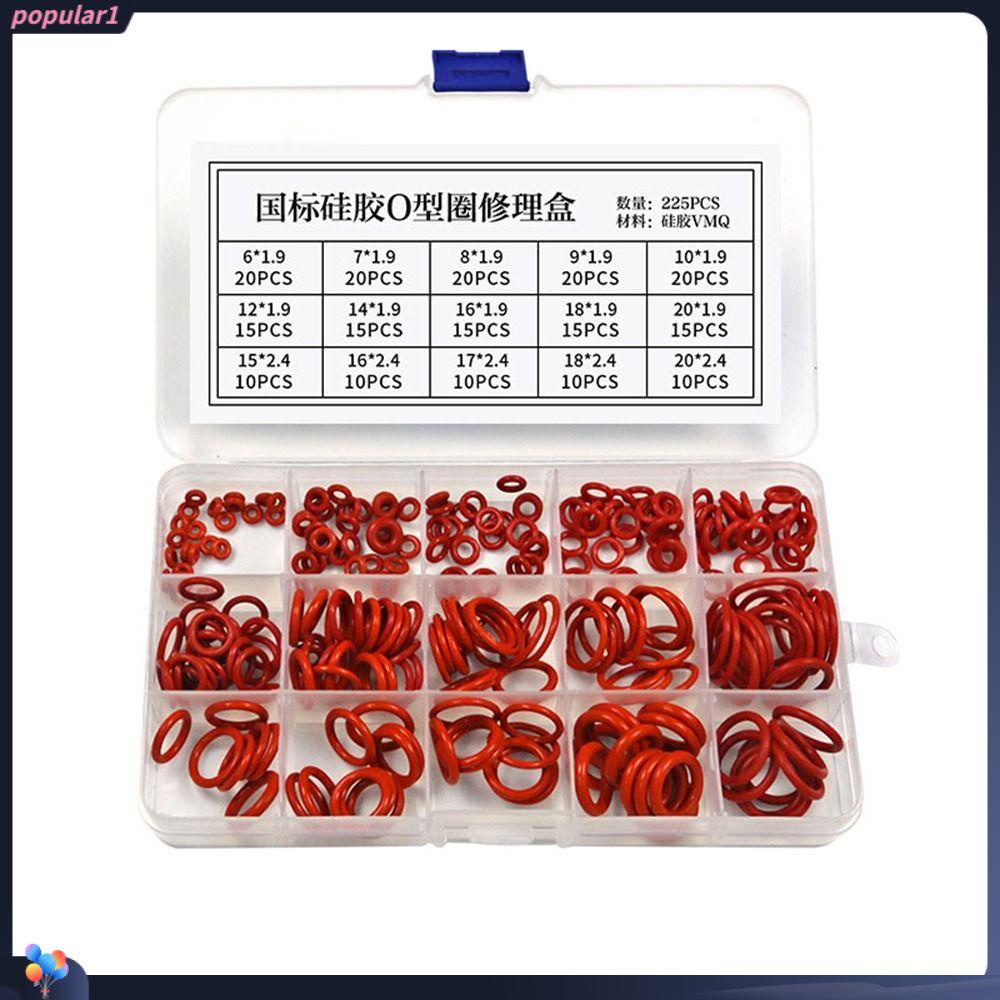 Populer 225pcs O-Ring Metric Karet Silikon Tekanan Tinggi Sealing Gaskets O-Ring