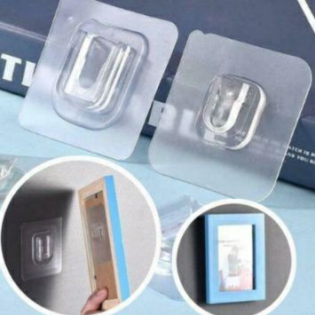 COD - SM88 - SEPASANG GANTUNGAN TEMPEL MAGIC HOOK TRANSPARAN PEREKAT DINDING SOCKET TRANSPARAN TEMPEL 1 SET